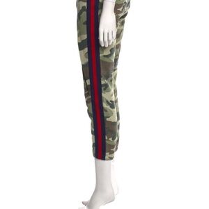 MOTHER Camouflage Ankle Pants with Red Stripe